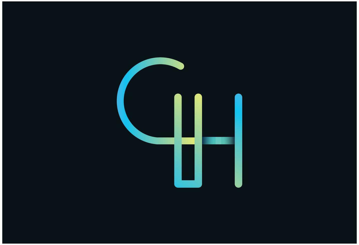 CH logo gradient effect logo vector