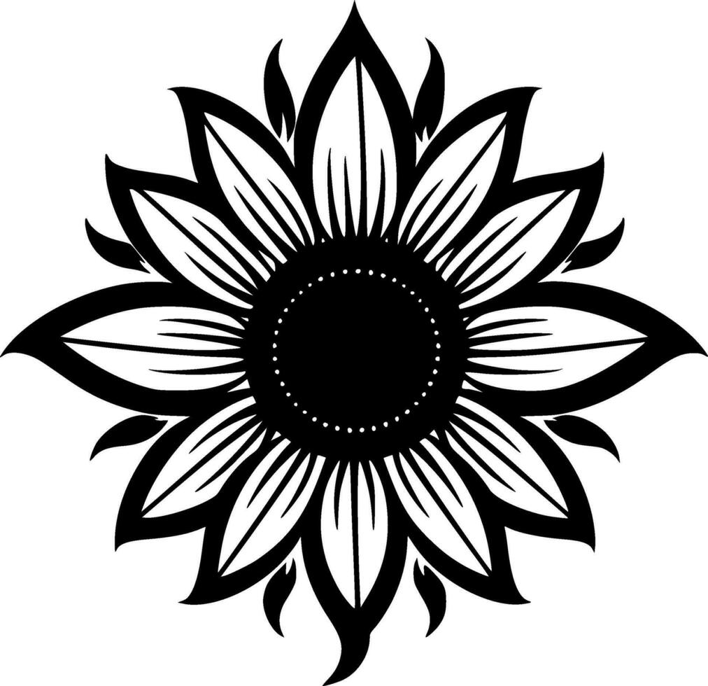 Sunflower, Minimalist and Simple Silhouette - Vector illustration