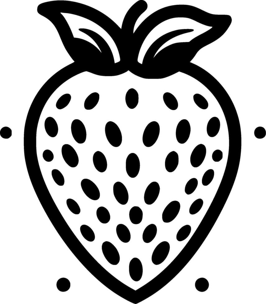 Strawberry, Minimalist and Simple Silhouette - Vector illustration