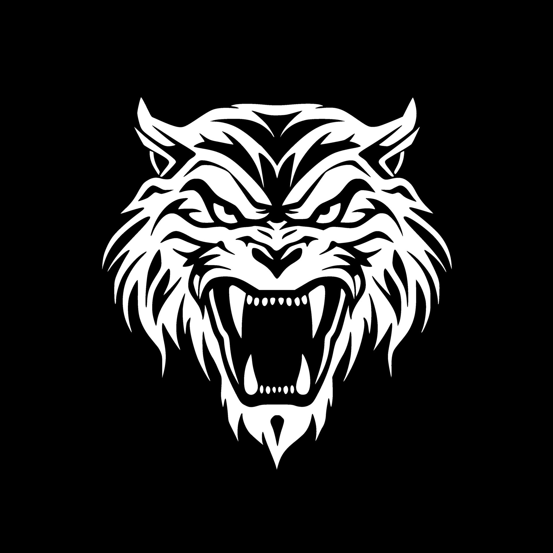 Tiger, Black and White Vector illustration 35491485 Vector Art at Vecteezy