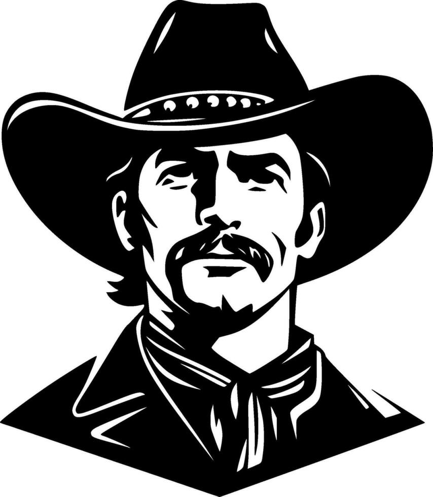 Western - Black and White Isolated Icon - Vector illustration