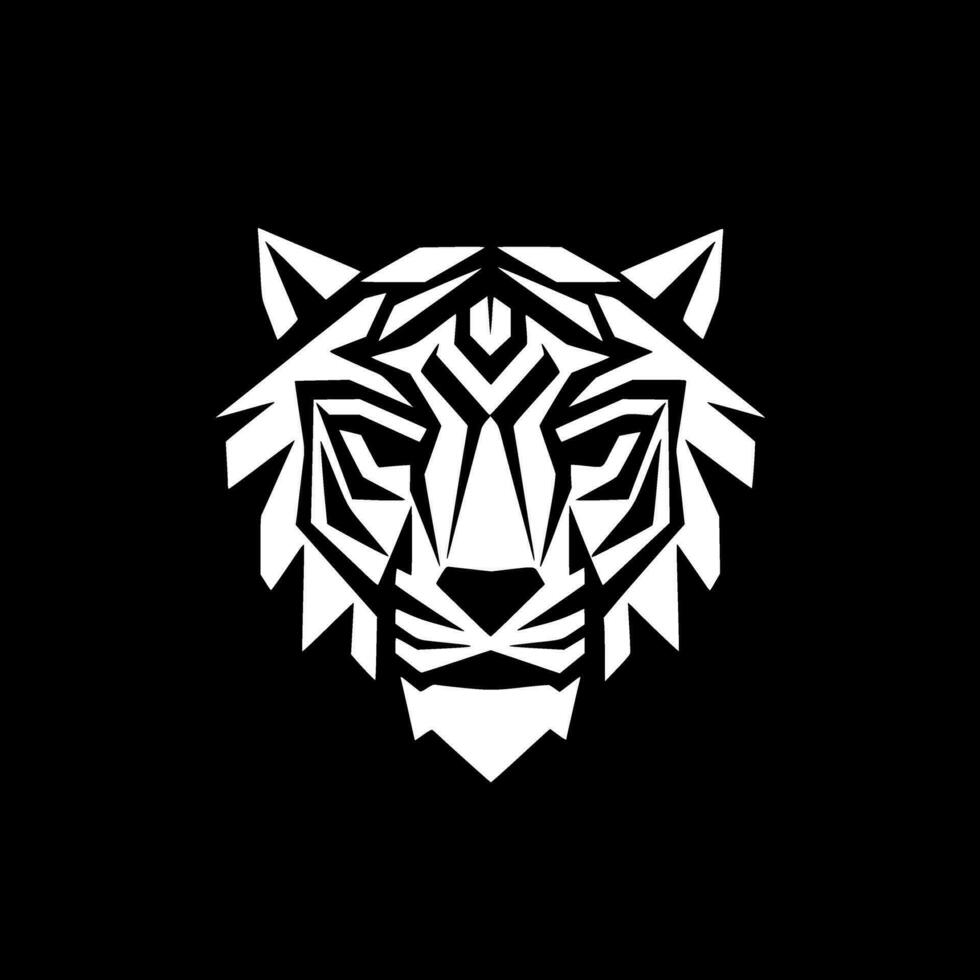 Tiger, Black and White Vector illustration