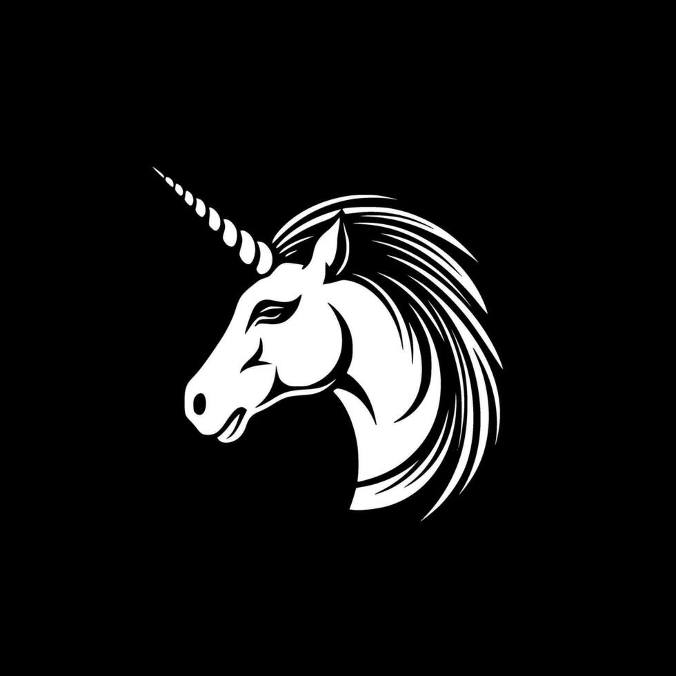 unicornio - minimalista y plano logo - vector ilustración