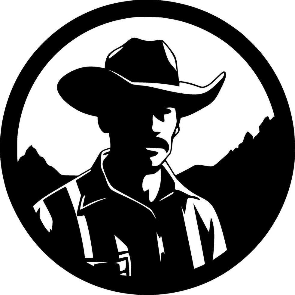 Western, Black and White Vector illustration