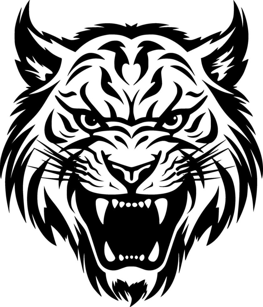 tigre, minimalista y sencillo silueta - vector ilustración