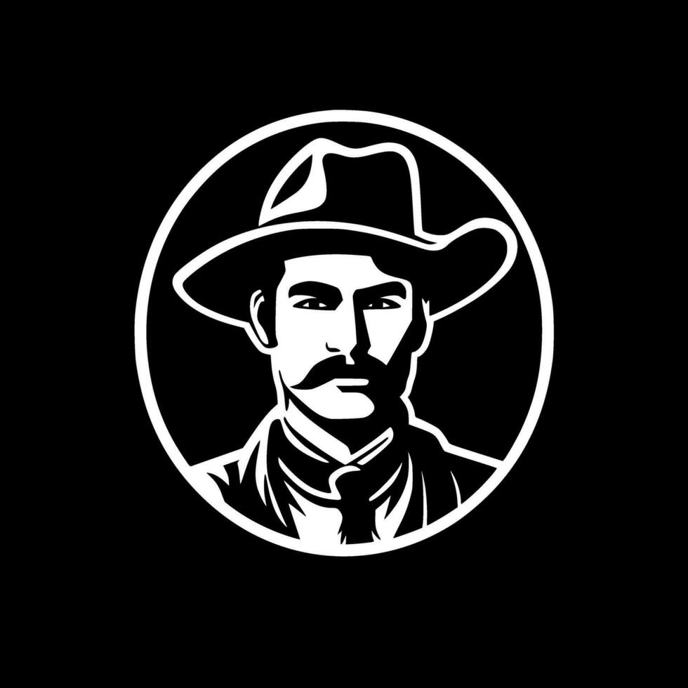 Western, Black and White Vector illustration