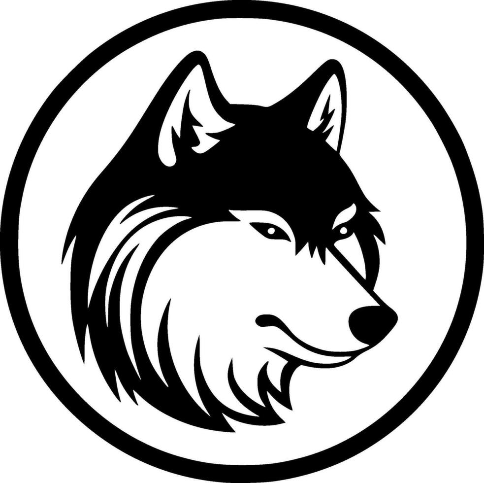 lobo - minimalista y plano logo - vector ilustración