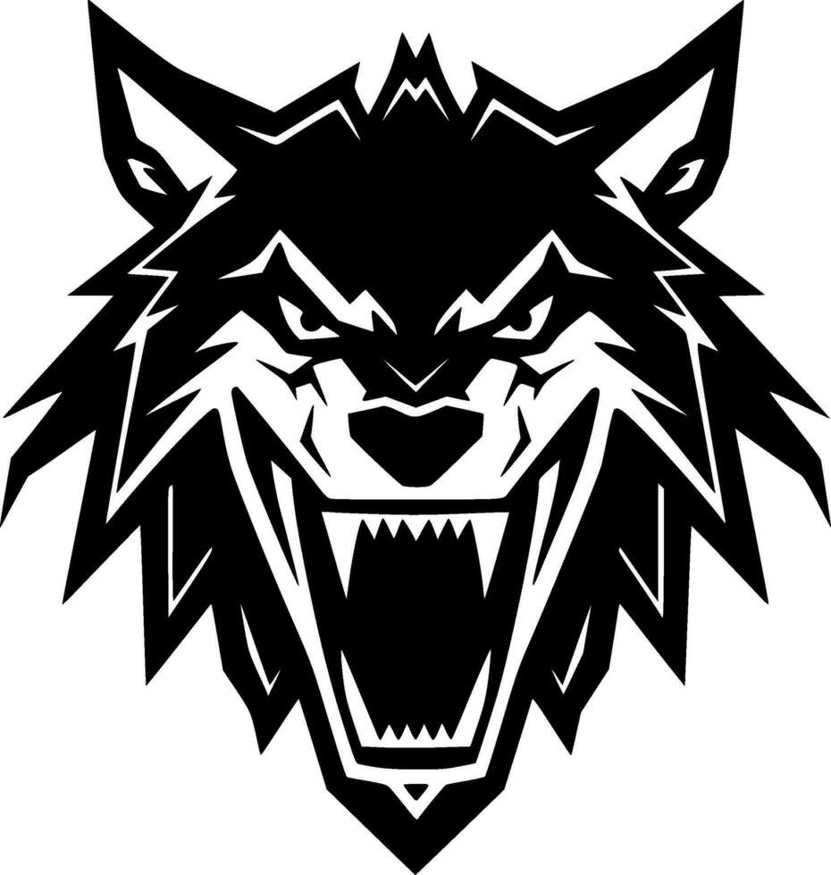 lobo, negro y blanco vector ilustración