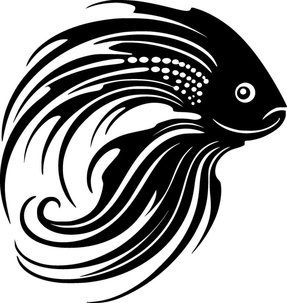 Fish, Black and White Vector illustration