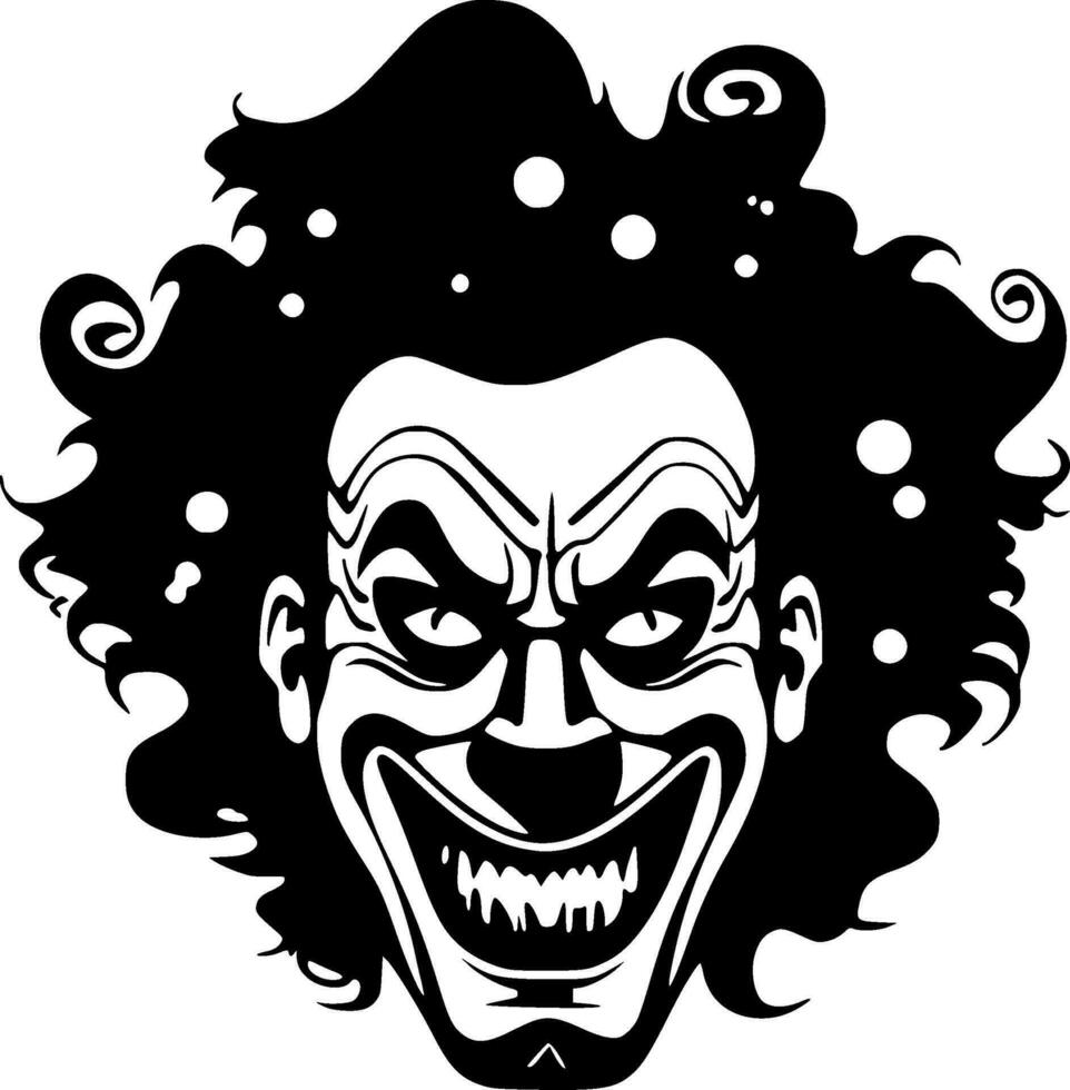 Clown - Black and White Isolated Icon - Vector illustration