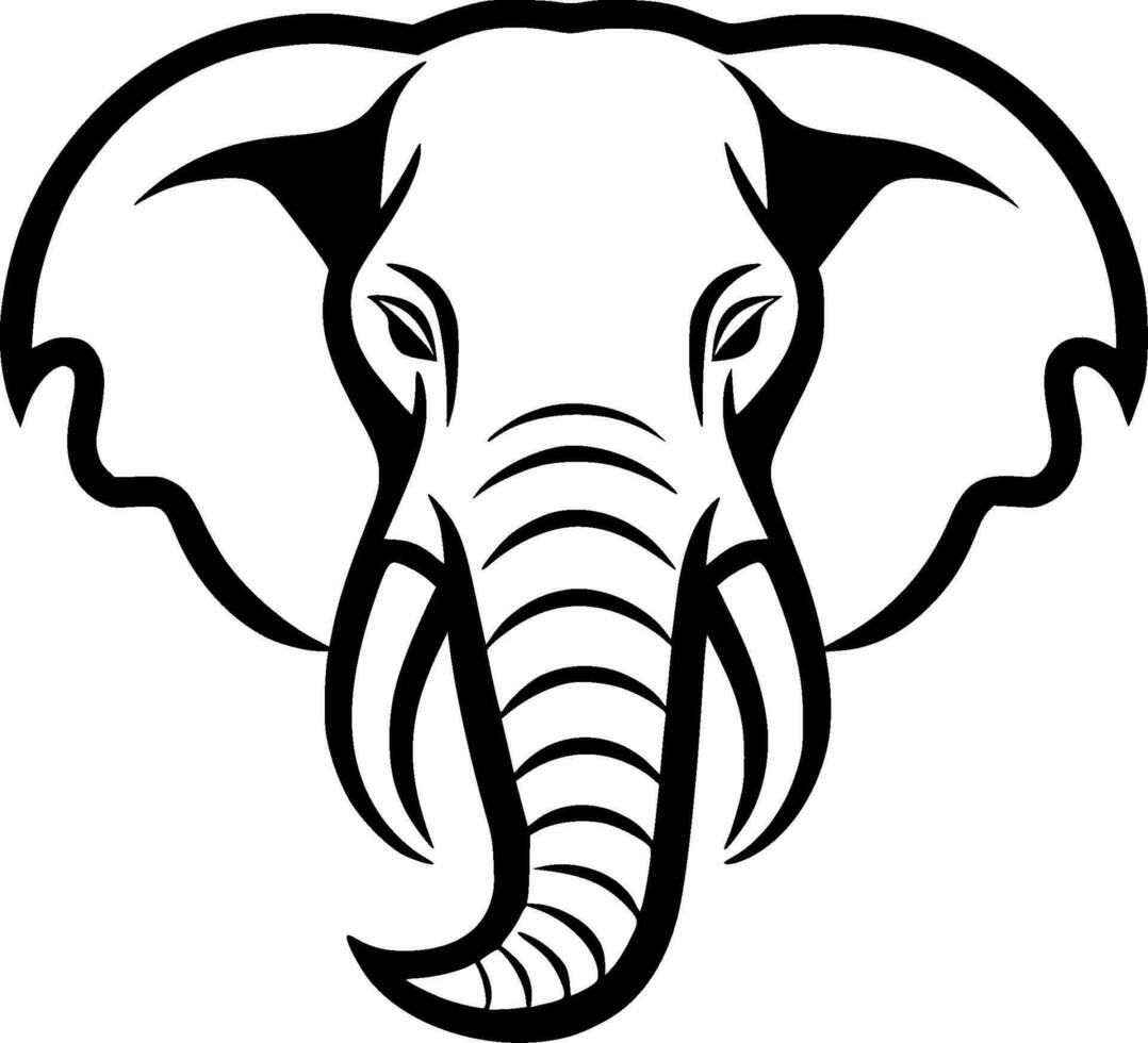 Elephant, Minimalist and Simple Silhouette - Vector illustration