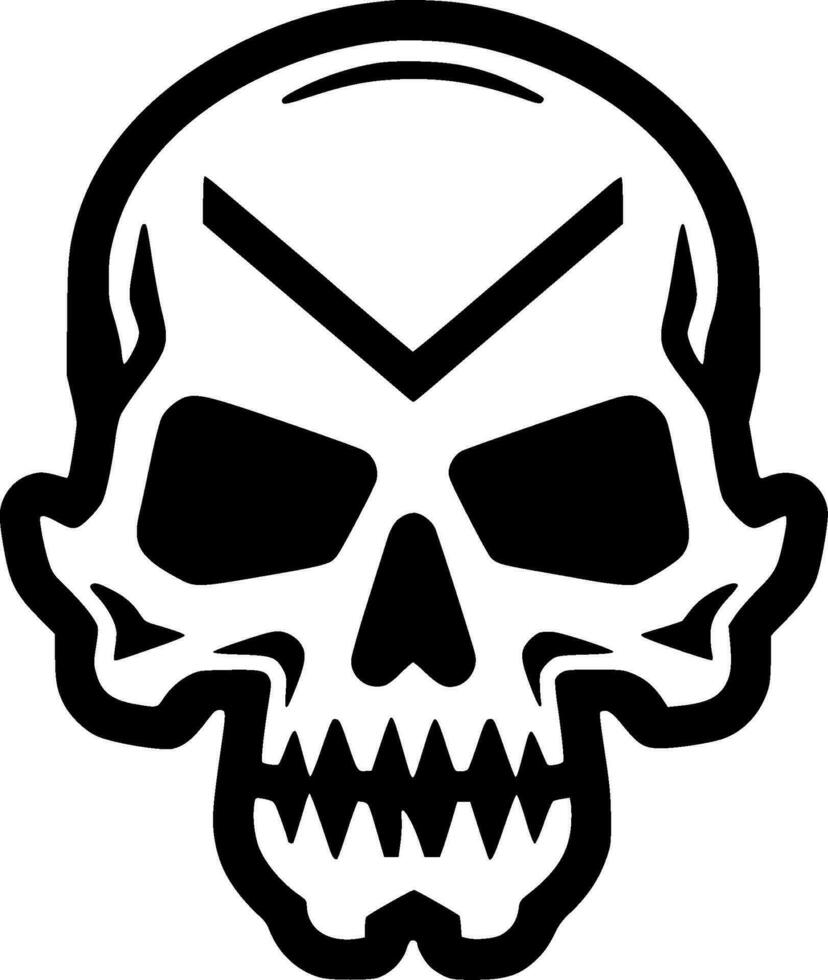 Skull - Black and White Isolated Icon - Vector illustration