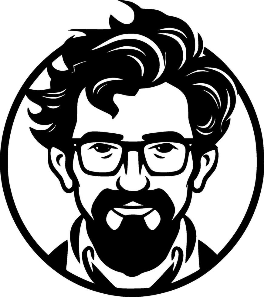 profesor - negro y blanco aislado icono - vector ilustración