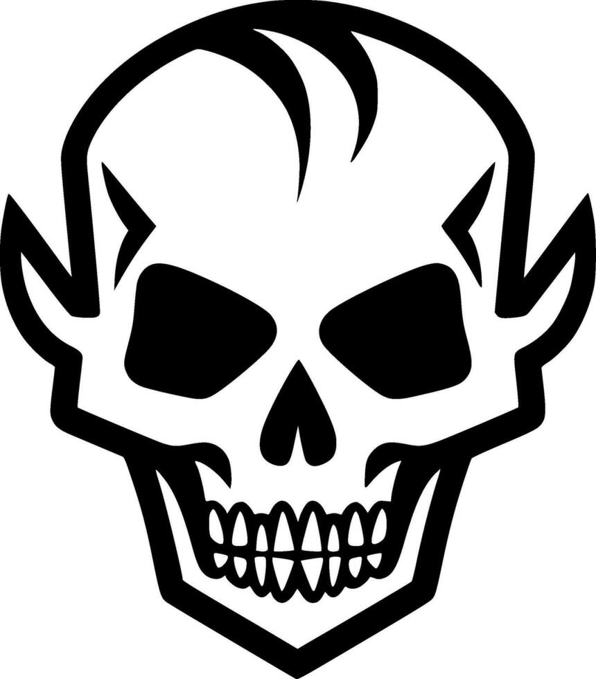 Skull - Black and White Isolated Icon - Vector illustration