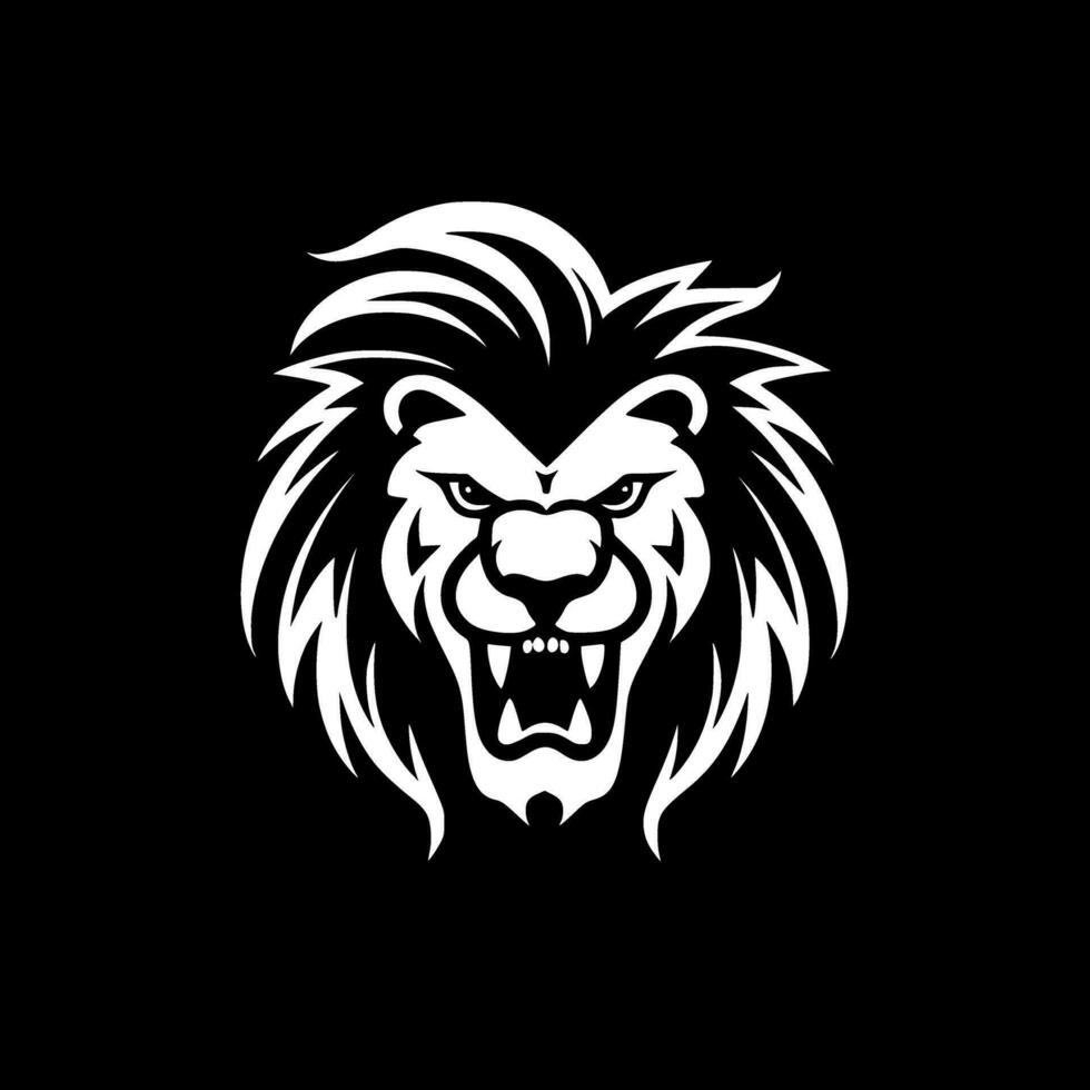 Lion - Black and White Isolated Icon - Vector illustration