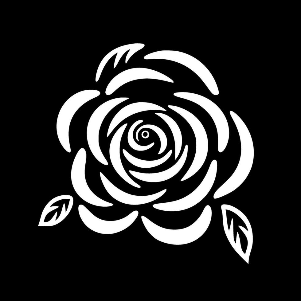 flor - negro y blanco aislado icono - vector ilustración