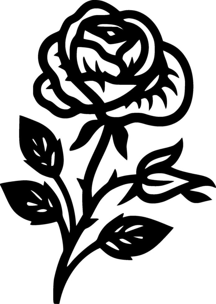 Flowers, Black and White Vector illustration