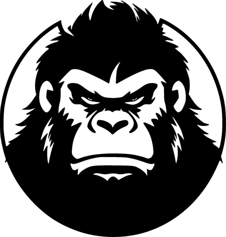 Gorilla - Black and White Isolated Icon - Vector illustration