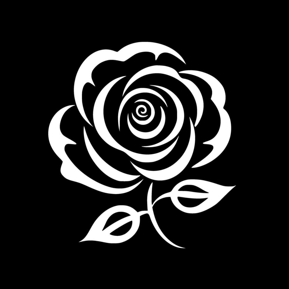 flor - negro y blanco aislado icono - vector ilustración