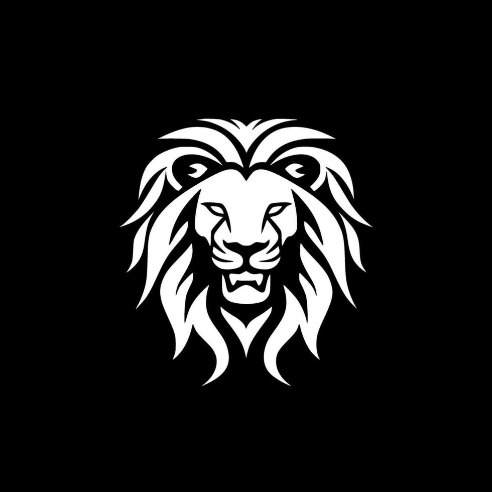 Lion, Black and White Vector illustration