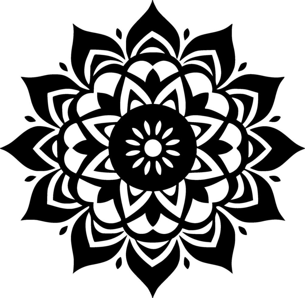 Mandala, Minimalist and Simple Silhouette - Vector illustration