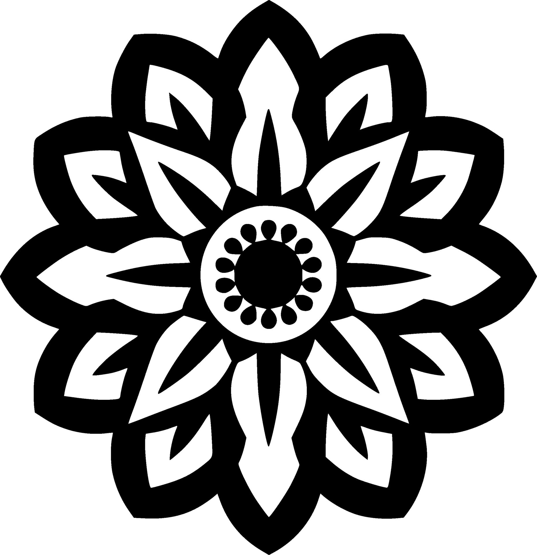 Mandala, Black and White Vector illustration 35491767 Vector Art at