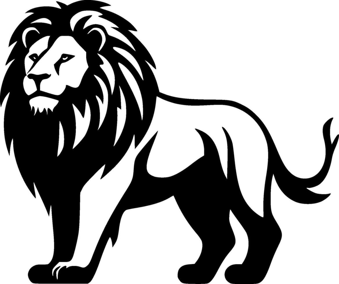 león, negro y blanco vector ilustración