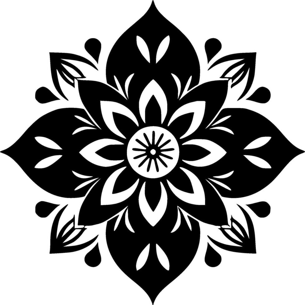 Mandala, Minimalist and Simple Silhouette - Vector illustration