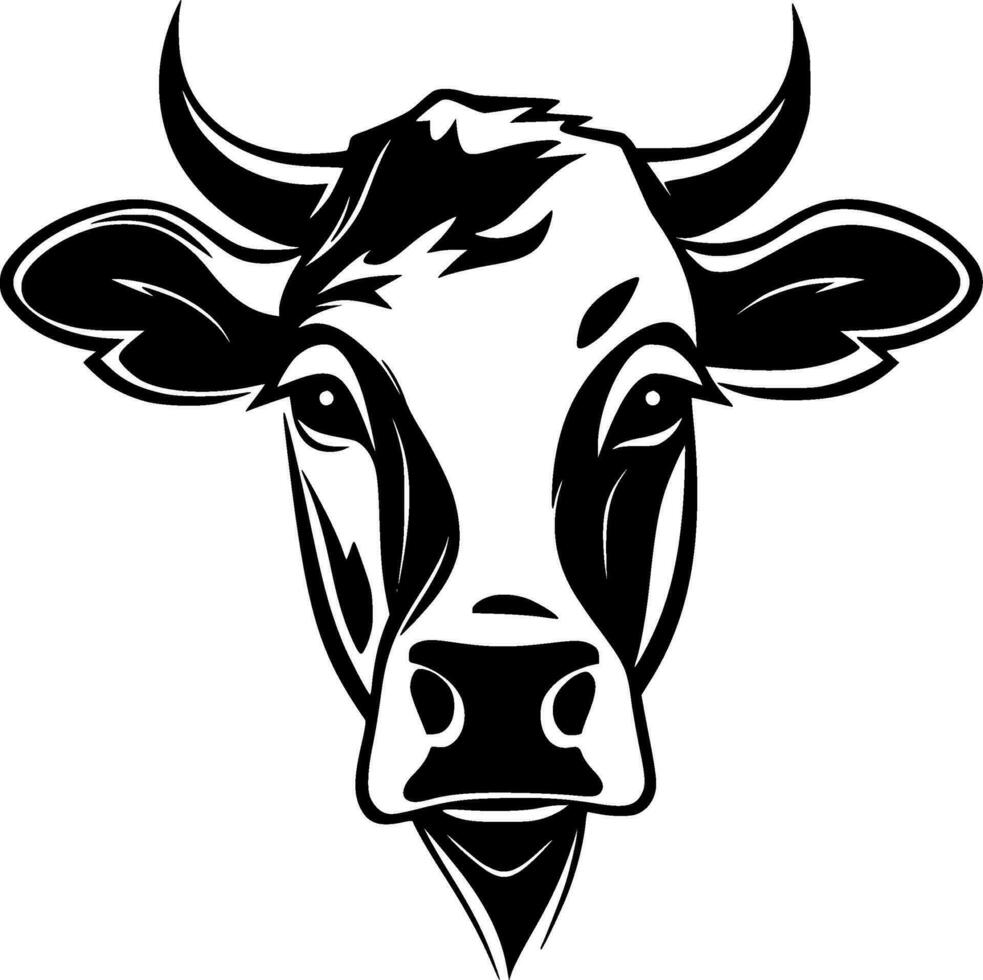 Cow, Minimalist and Simple Silhouette - Vector illustration