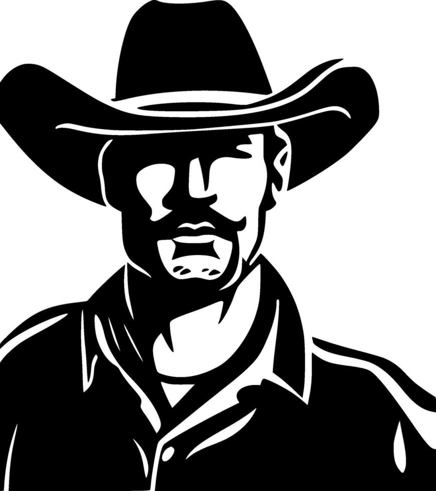 Cowboy, Minimalist and Simple Silhouette - Vector illustration