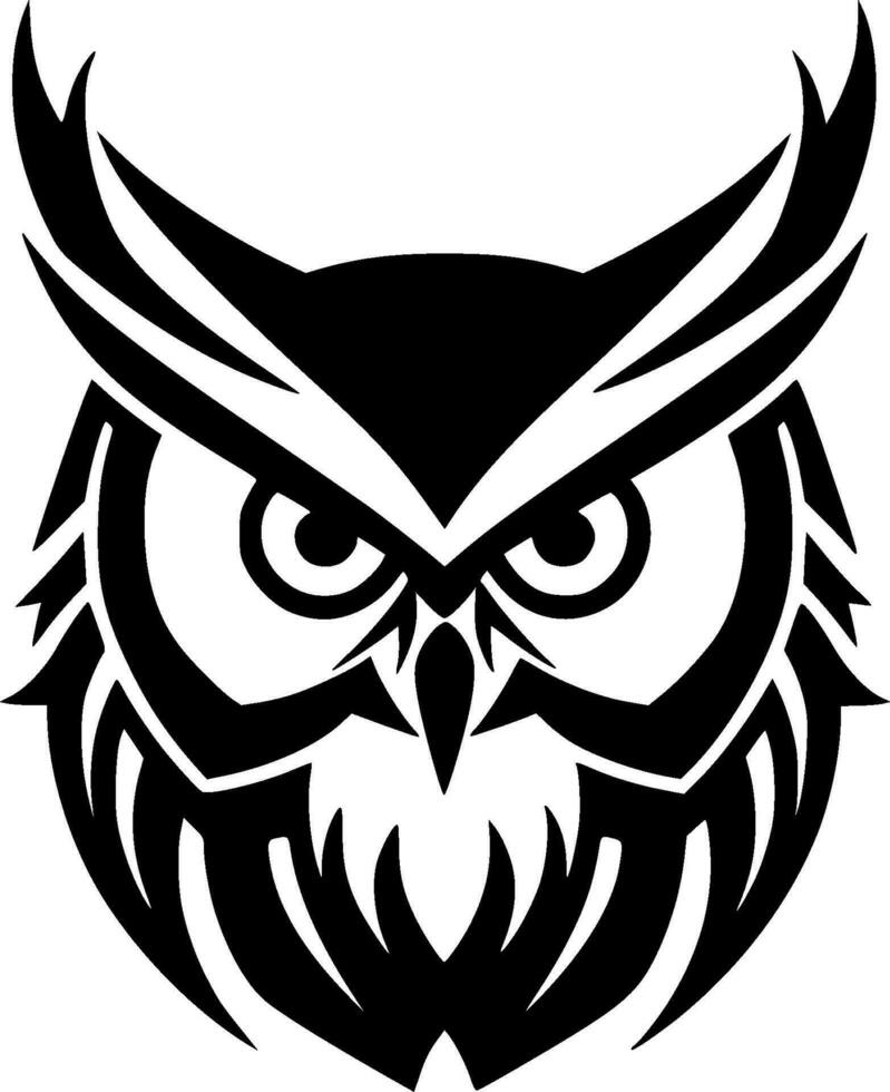 Owl - Black and White Isolated Icon - Vector illustration