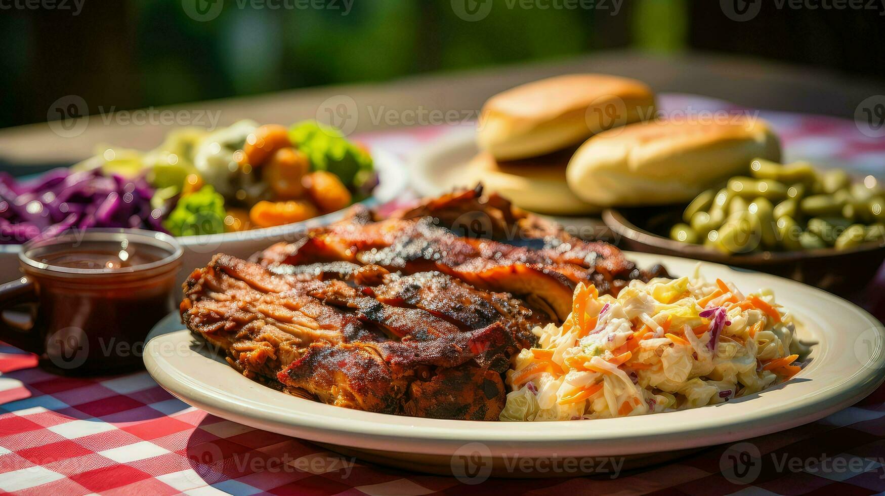 AI generated pork plate bbq food photo