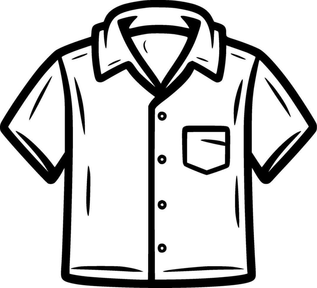 Shirt - Black and White Isolated Icon - Vector illustration
