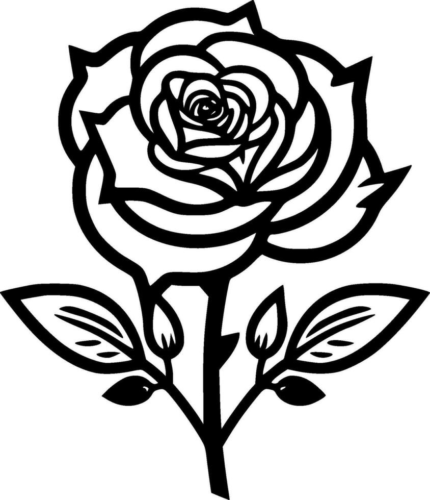 Roses, Black and White Vector illustration