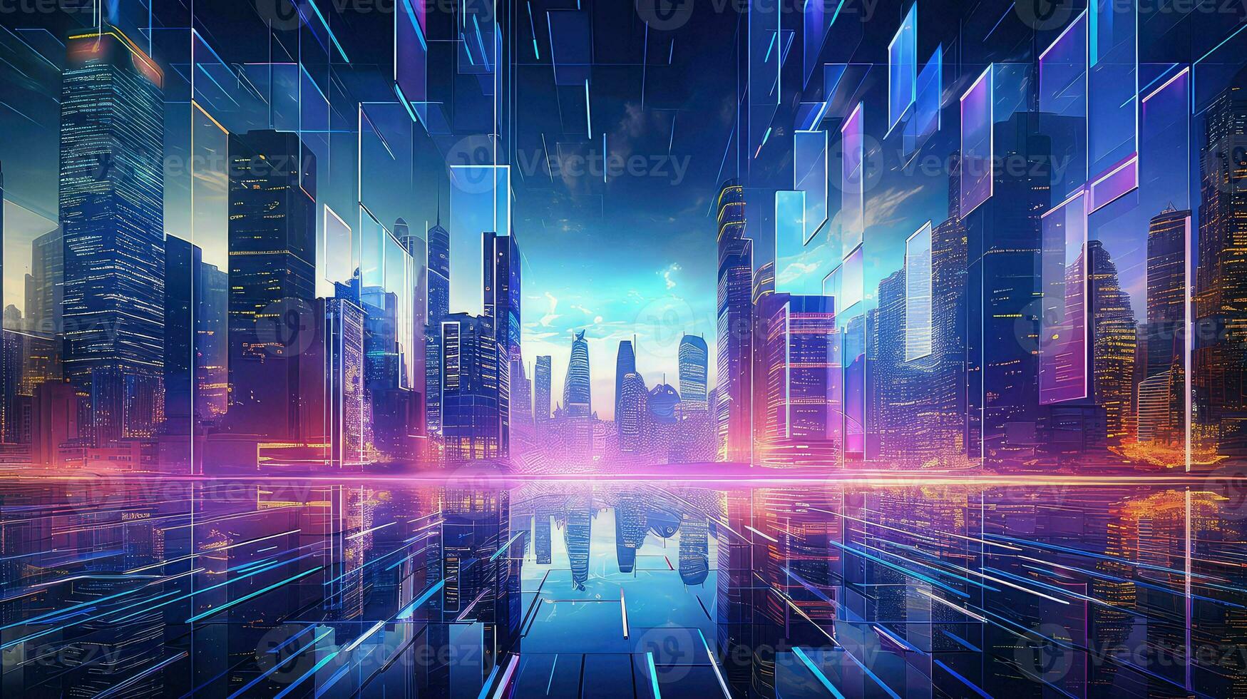 AI generated robotics futuristic digital background photo