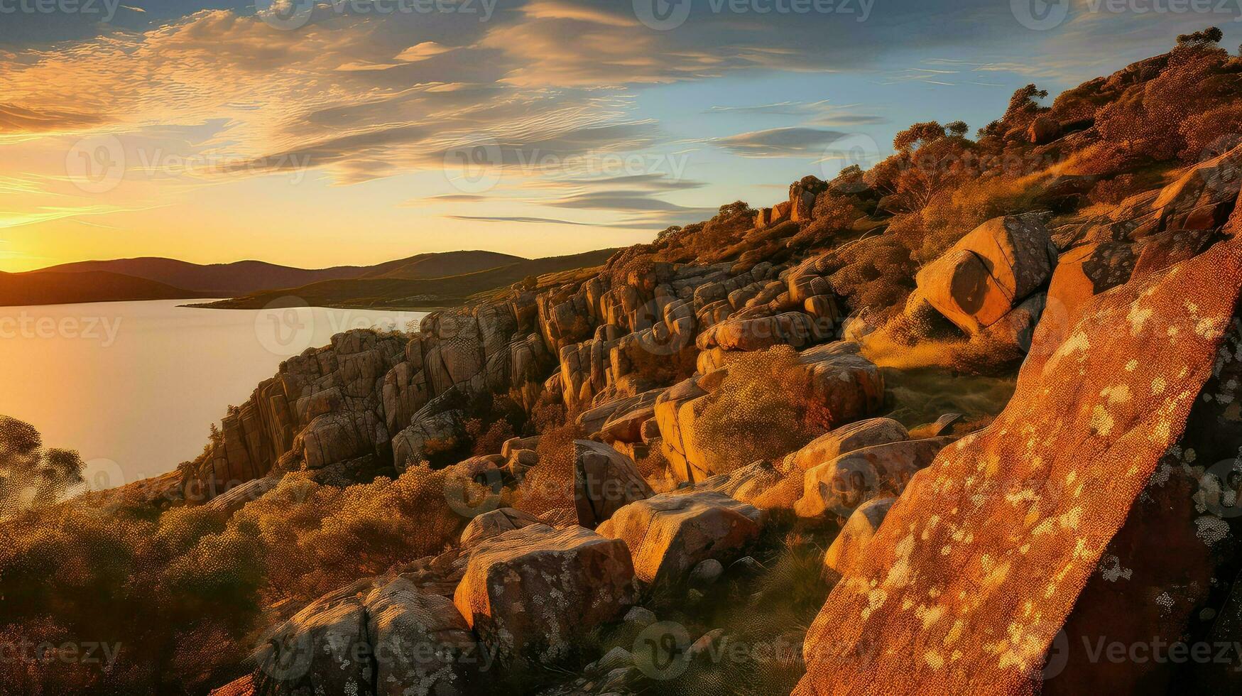 AI generated nature granite cliffs landscape photo