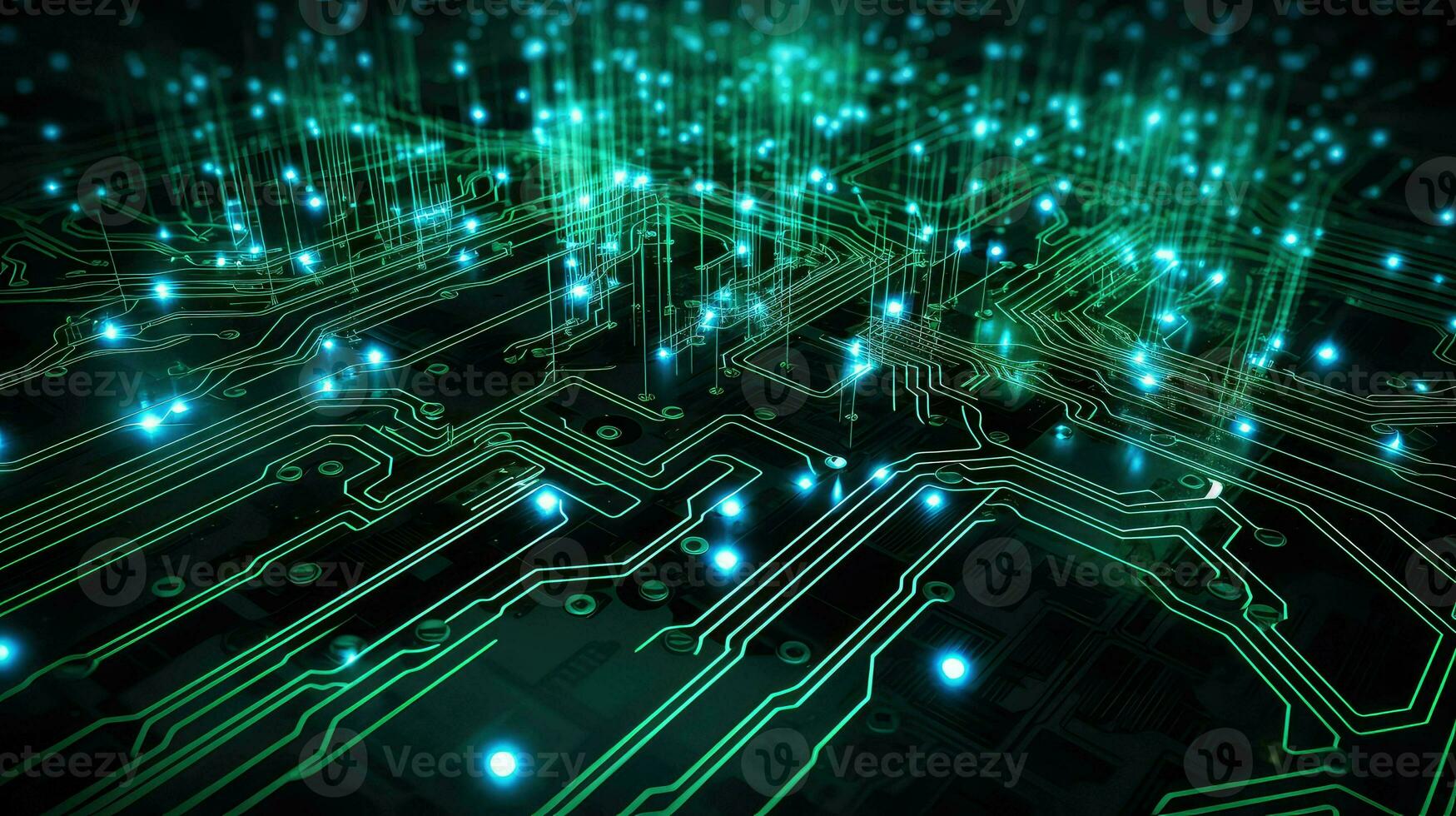 AI generated technology network digital background photo