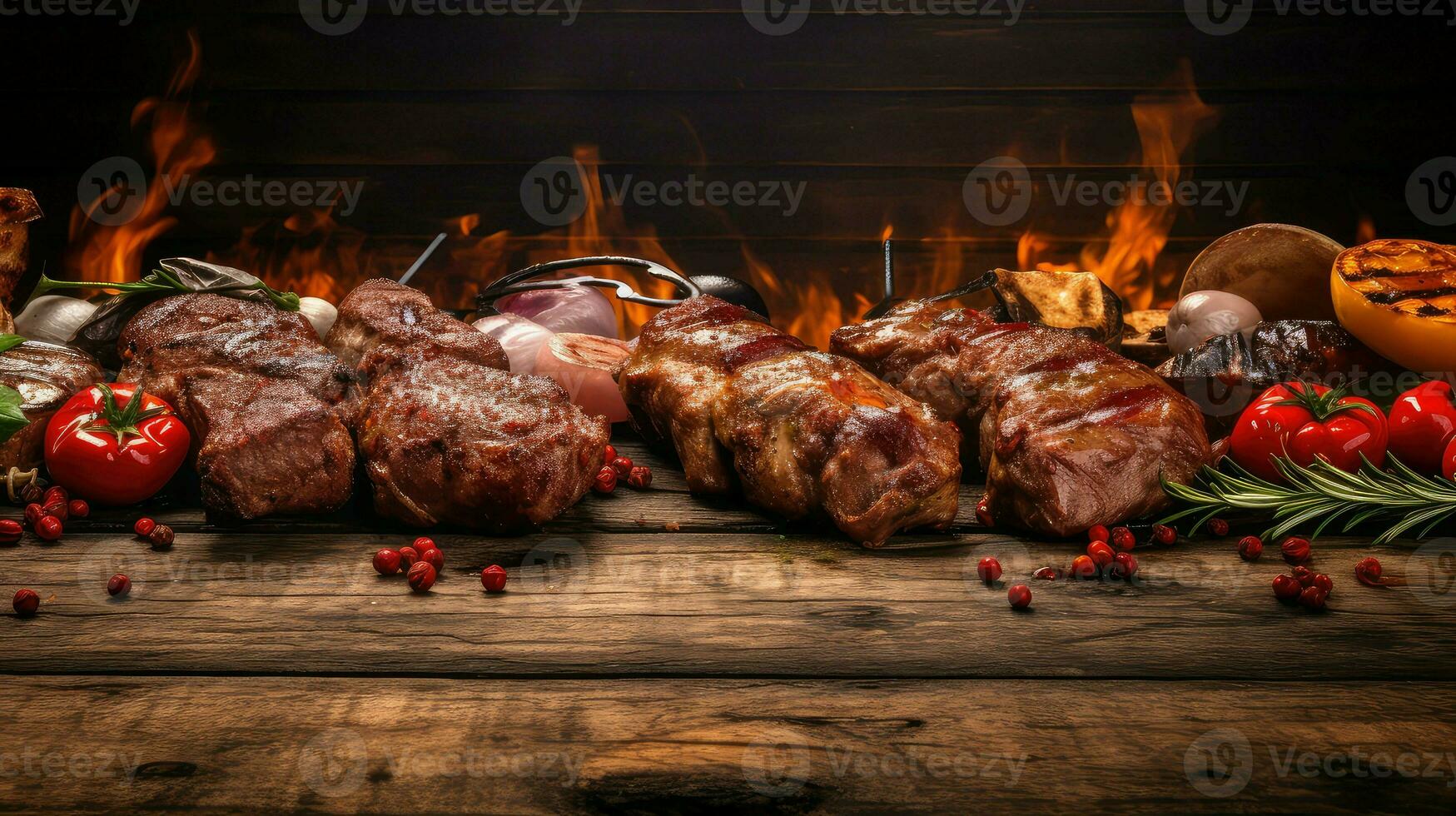 AI generated grill meat bbq food photo