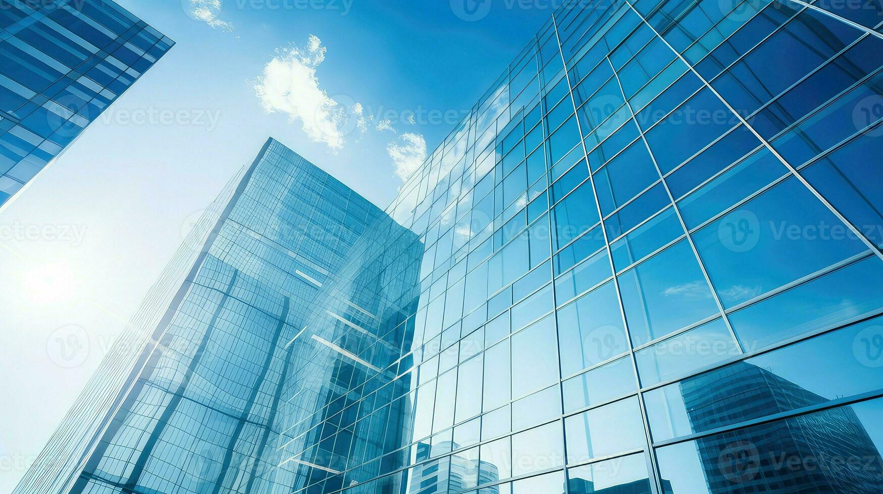 AI generated modern architecture business background photo