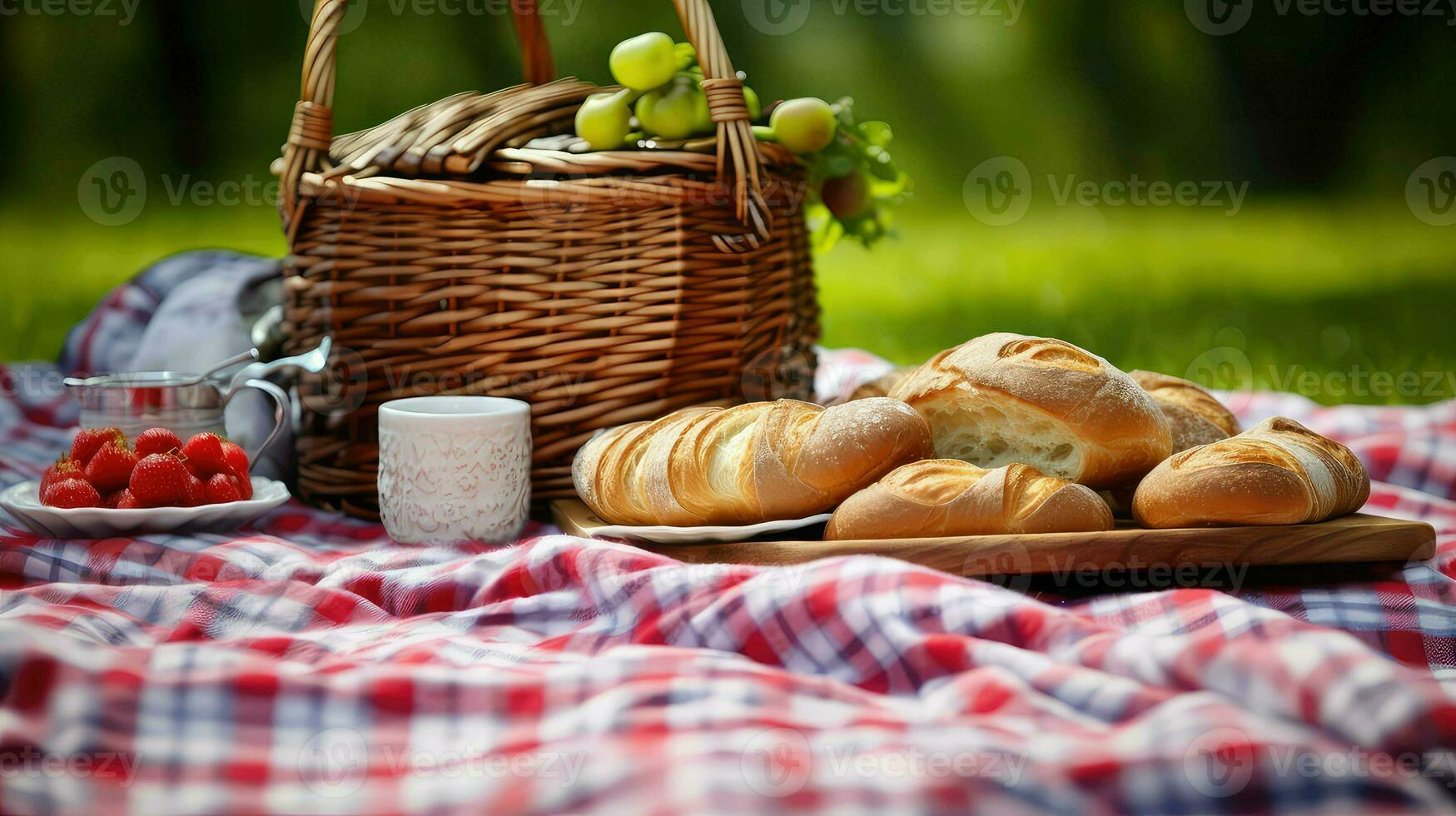 ai generado emparedado un pan picnic comida foto