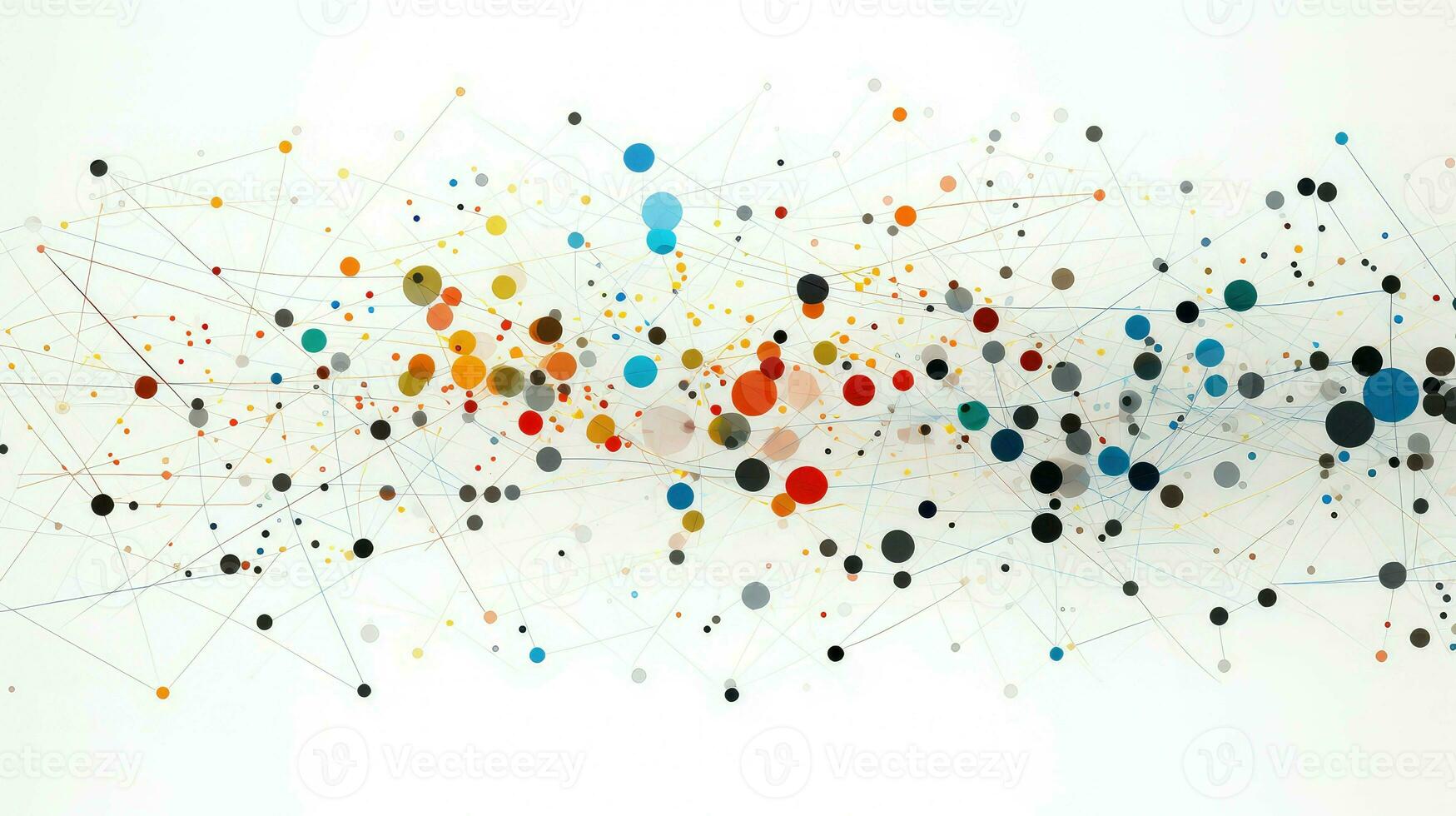 AI generated innovation science dots background photo