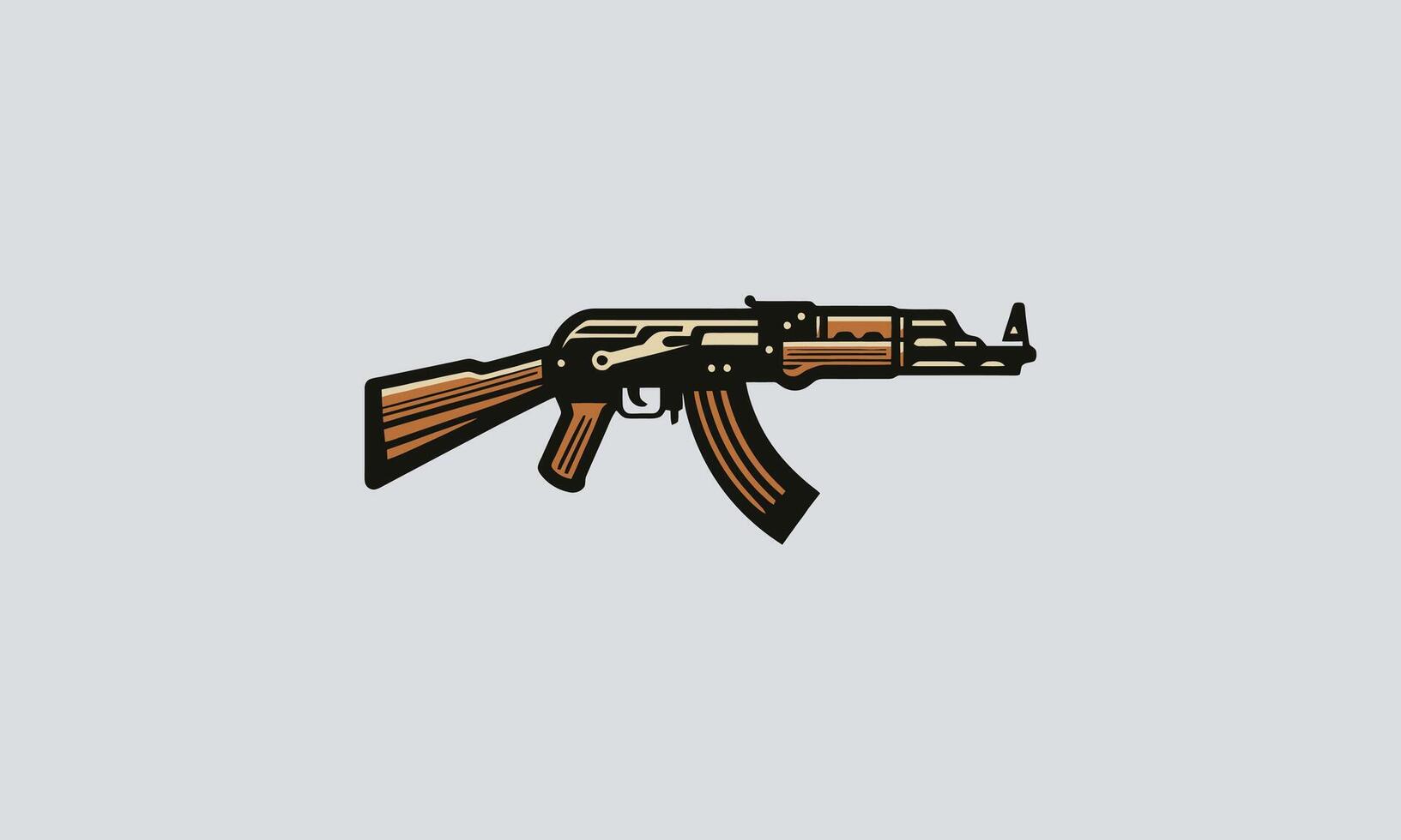 AK47 long-barreled weapon vector flat design