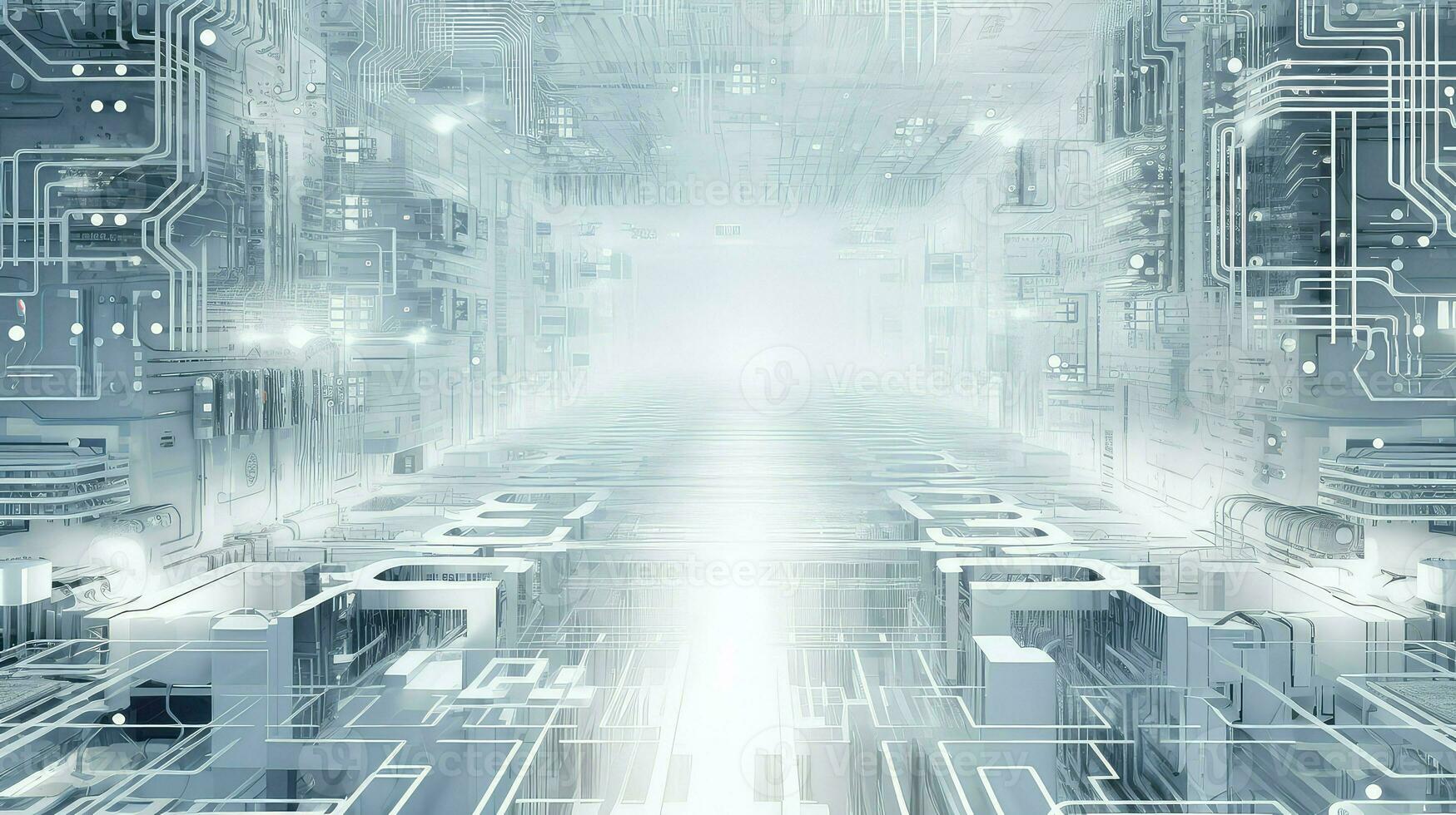 AI generated simple white digital background photo