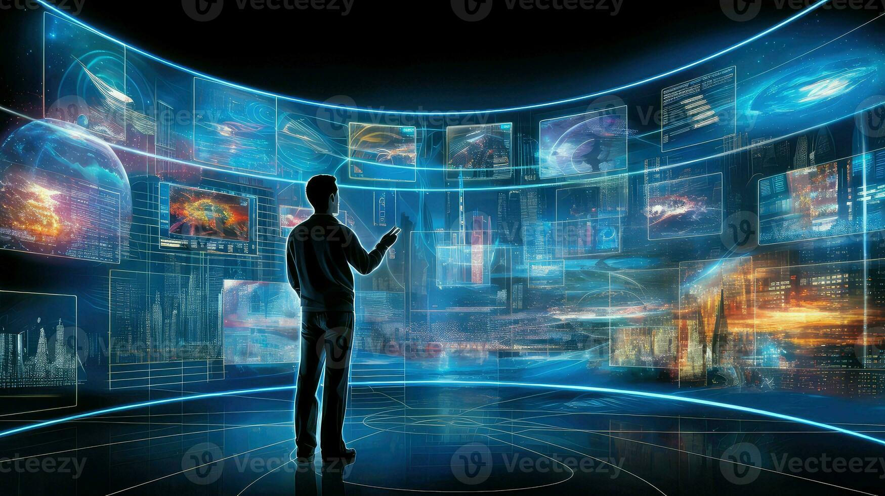 AI generated futuristic future dynamic background photo