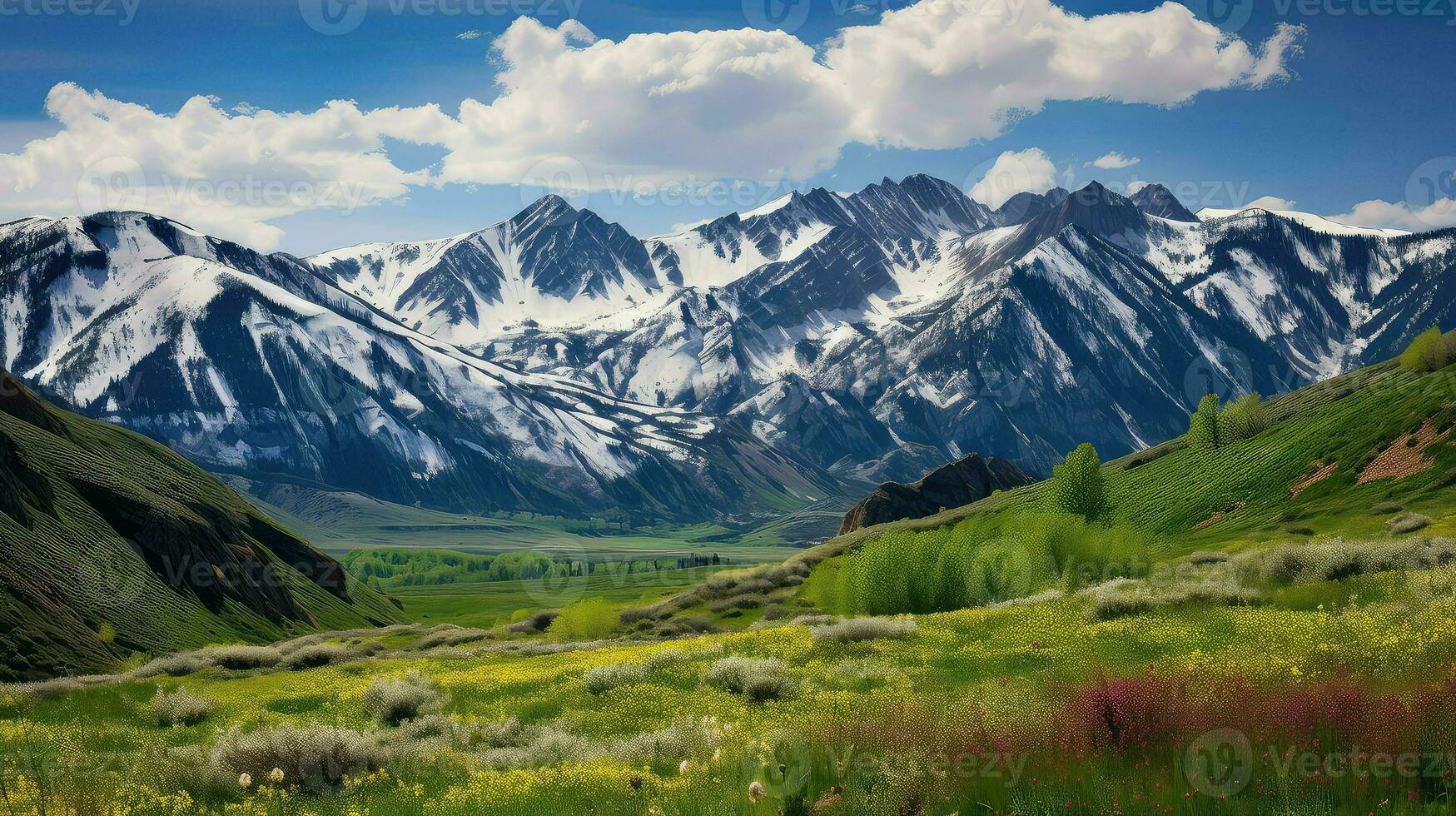 AI generated tectonic fault block mountains photo