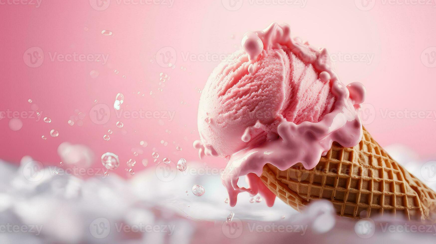 AI generated y pink ice cream photo