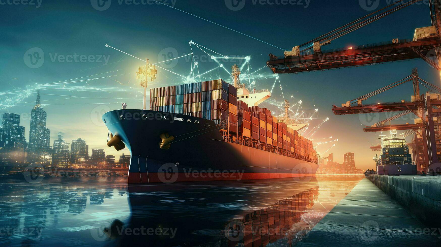 AI generated logistics technology ship cargo photo