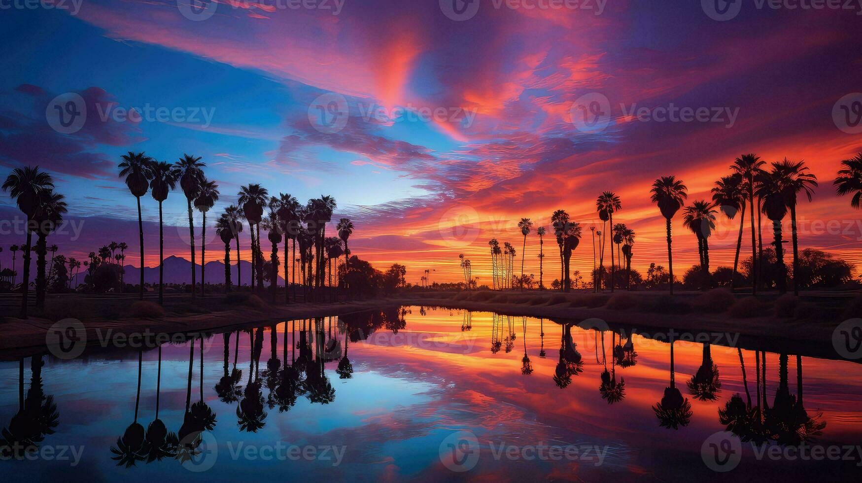 AI generated desert delta oases landscape photo