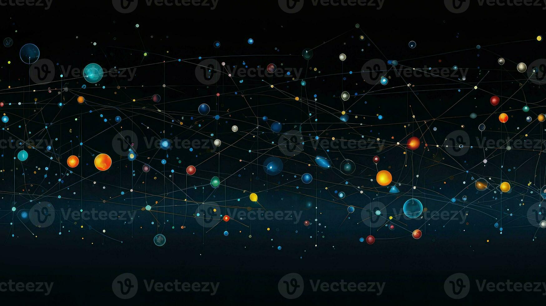 AI generated innovation science dots background photo