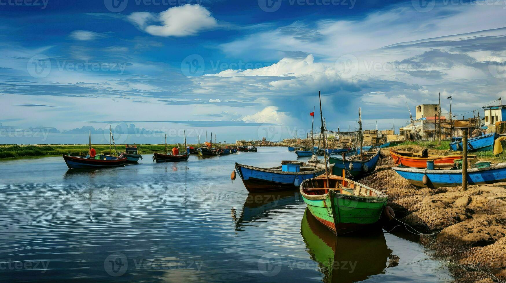 AI generated waves coastal plains landscape photo